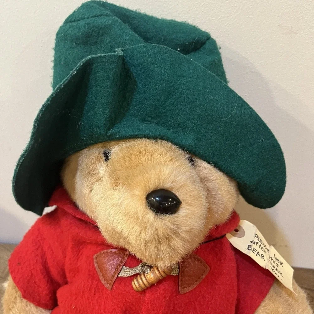 VTG Eden Toys Paddington Bear Plush Red Coat Darkest Peru Tag Stuffed Animal 16